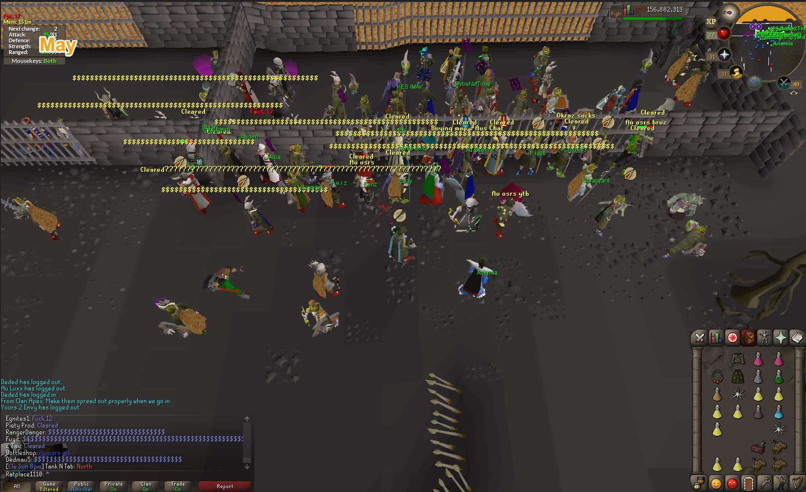 Au OSRS clan clan wars vs another clan event