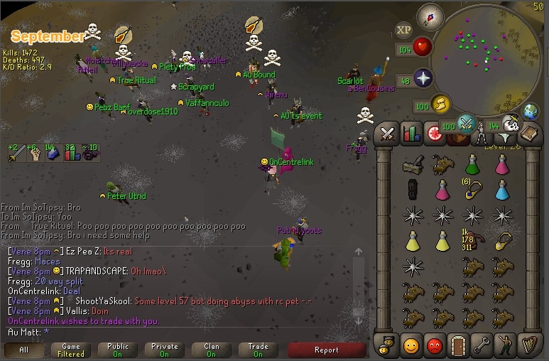 Au OSRS clan venenatis pking event