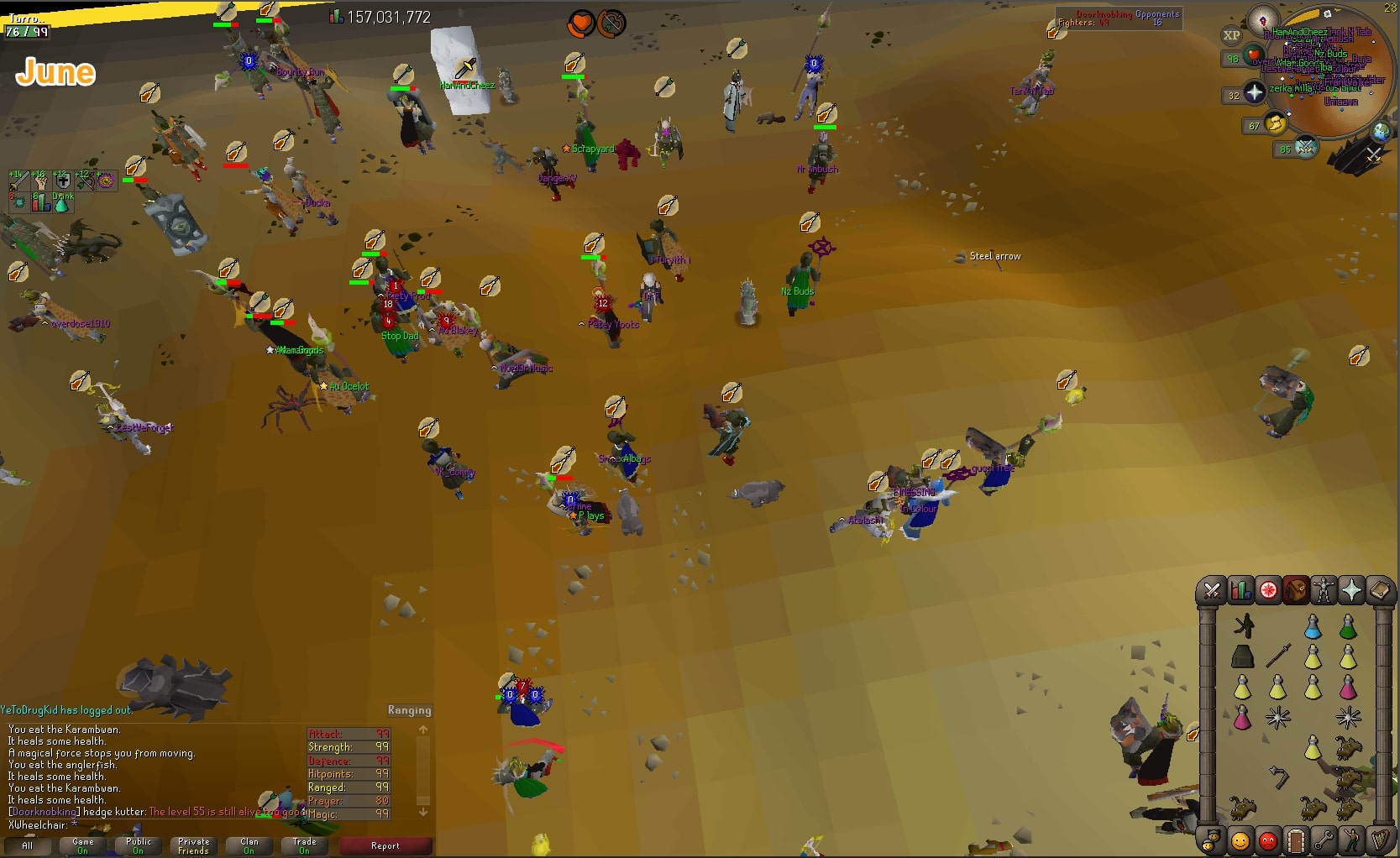 Au OSRS clan we beat cl at clan wars event