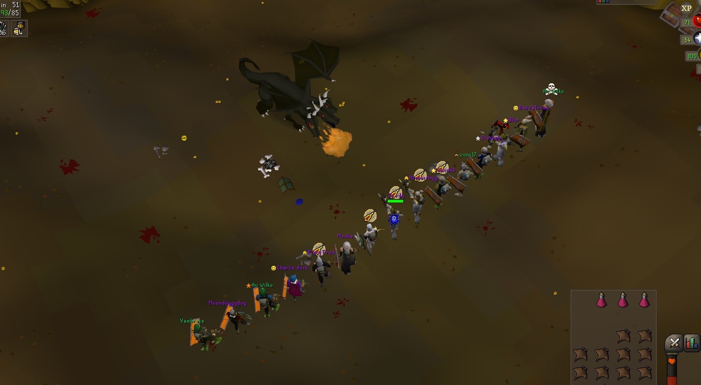Au OSRS clan king black dragon mass event