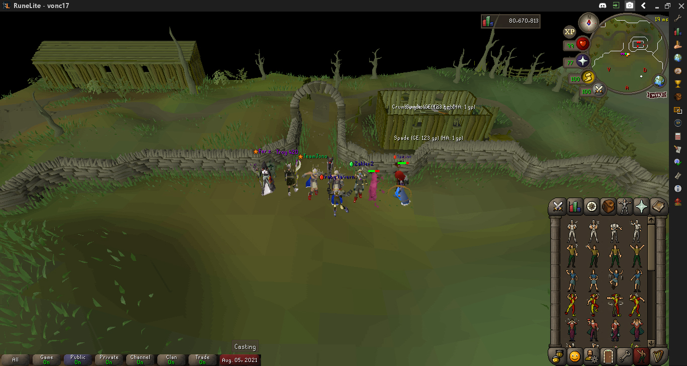 Au OSRS clan barrows mass event