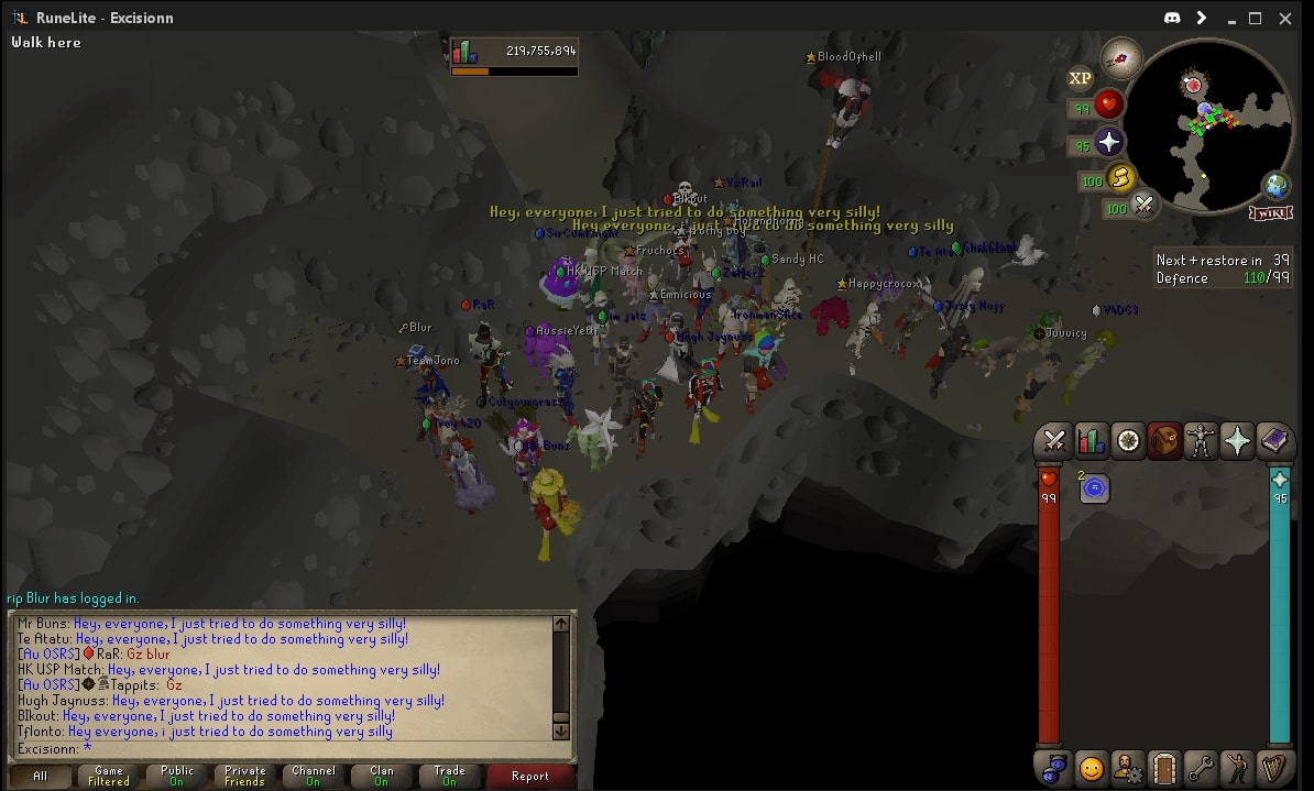Au OSRS clan cry me a river at tears of guthix event