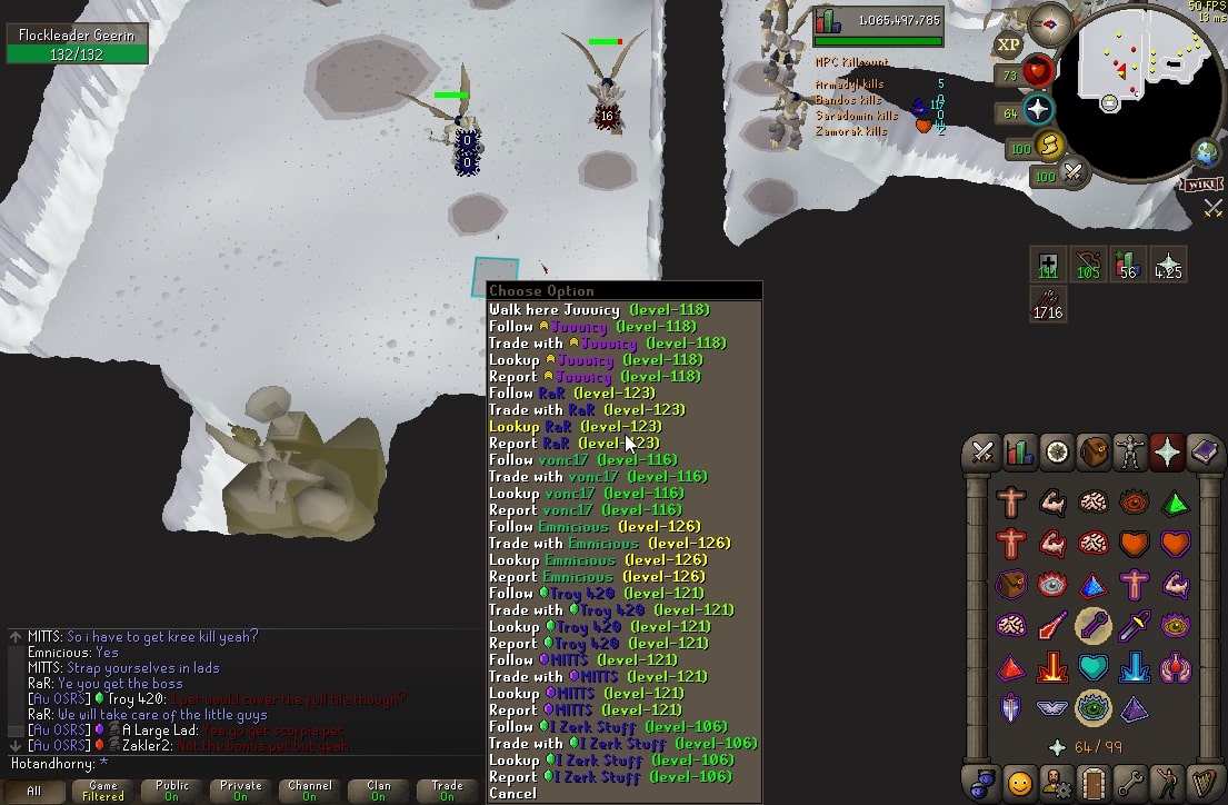 Au OSRS clan huge turnout armadyl mass event