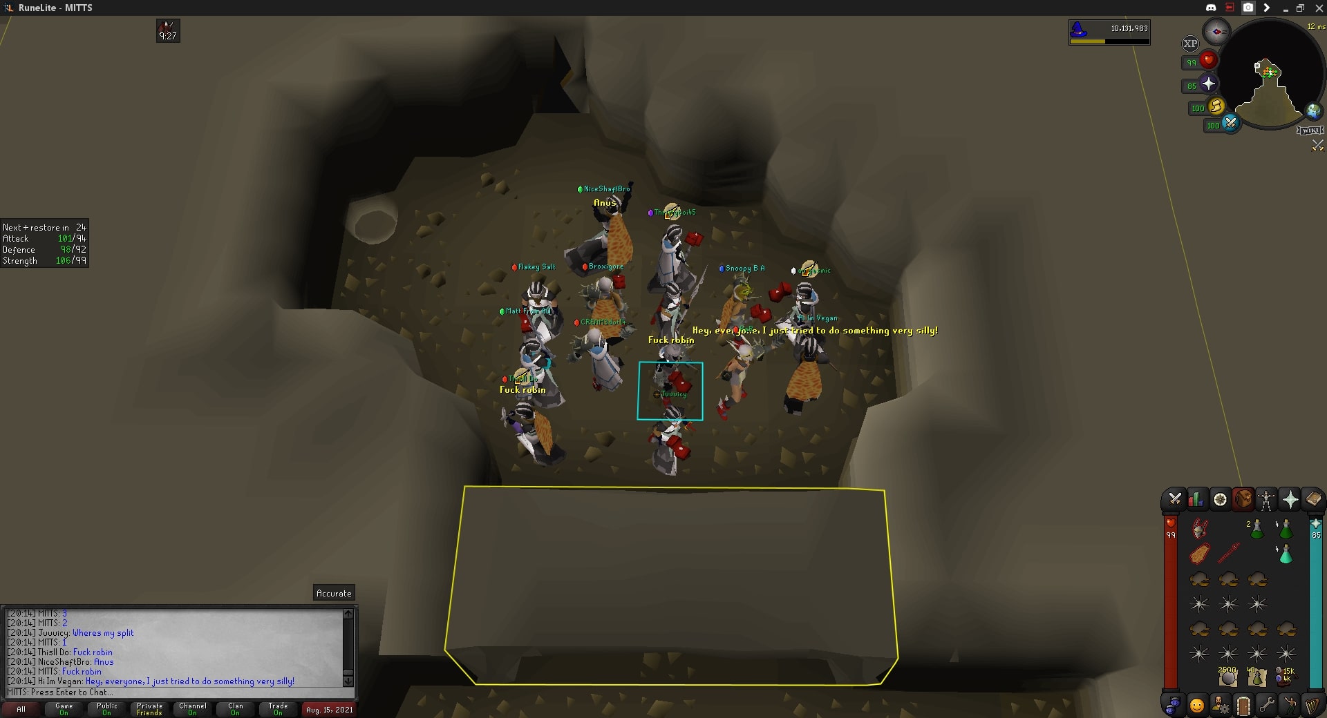 Au OSRS clan sigil sundays split with robin edition event
