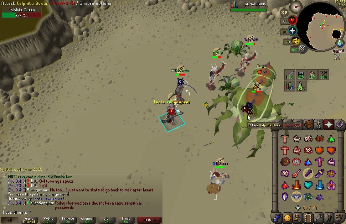 Au OSRS clan kalaphite queen mass event