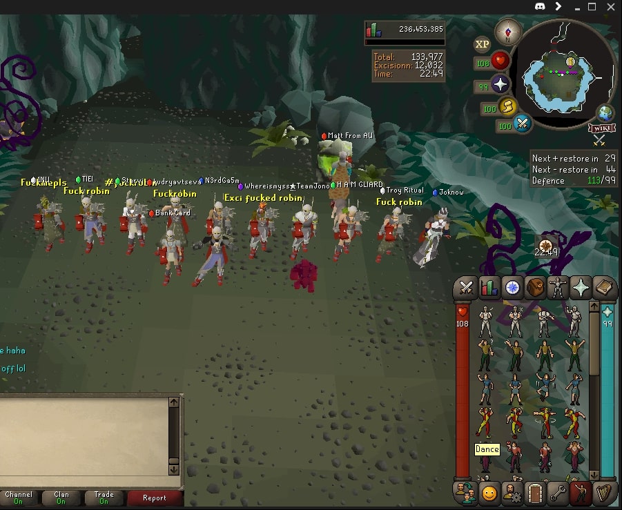 Au OSRS clan chambers mass event
