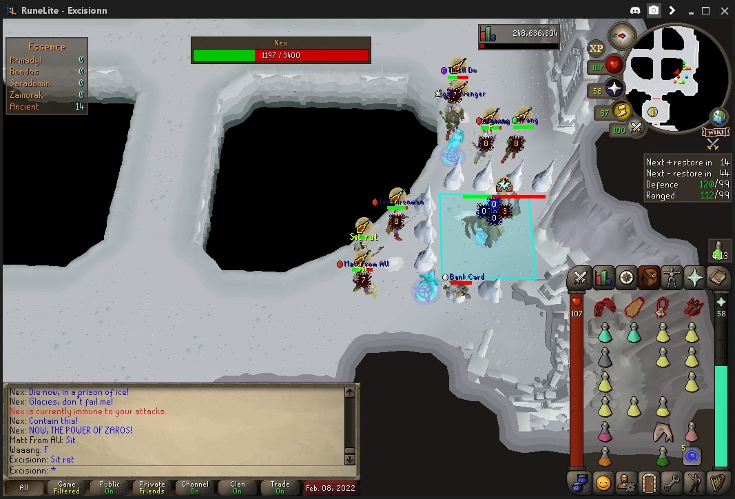 Au OSRS clan nex mass event
